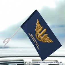 Автомобільний прапорець Повітряні Сили Збройних Сил України Емблема з написом синій